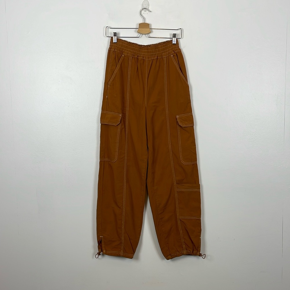 BDG Womens S Cargo Jogger Pants Elastic Waist Pull-On 6 Pocket Drawstring Ankle